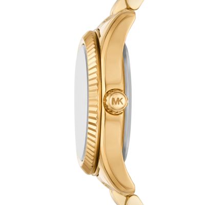 Michael Kors Lexington Three-Hand Gold-Tone Stainless Steel Watch