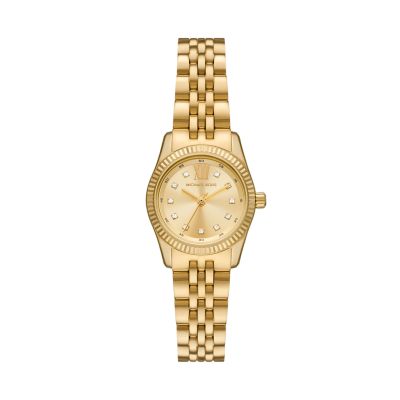 Michael Kors Lexington Three-Hand Gold-Tone Stainless Steel Watch