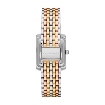 Michael Kors Emery Three-Hand Tri-Tone Stainless Steel Watch