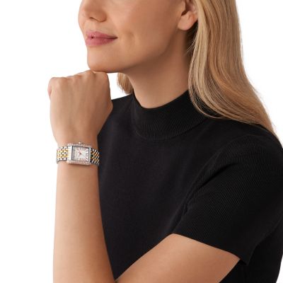 Michael Kors Emery Three-Hand Tri-Tone Stainless Steel Watch