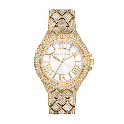 Michael Kors Women's Camille Three-Hand Gold-Tone Stainless Steel Watch - Gold
