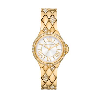 Michael Kors Camille Three-Hand Gold-Tone Stainless Steel Watch ...