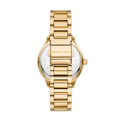 Michael Kors Sage Three-Hand Gold-Tone Stainless Steel Watch 