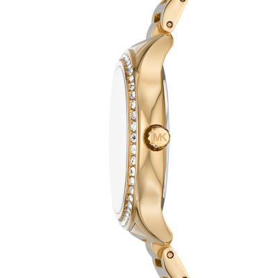 Michael Kors Sage Three-Hand Gold-Tone Stainless Steel Watch 