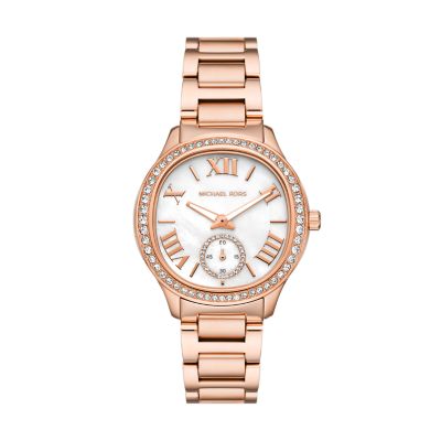 Michael Kors Women's Sage Three-Hand Rose Gold-Tone Stainless Steel Watch - Rose Gold
