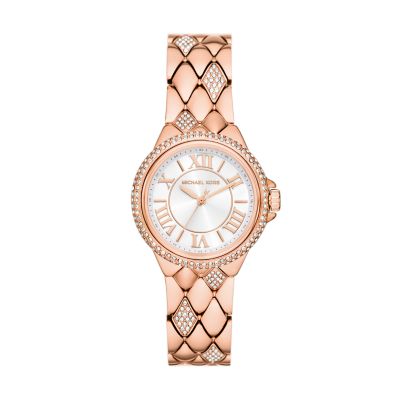 Michael Kors Women's Camille Three-Hand Rose Gold-Tone Stainless Steel Watch - Rose Gold