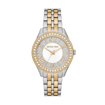 Michael Kors Harlowe Three-Hand Gold-Tone Stainless Steel Watch