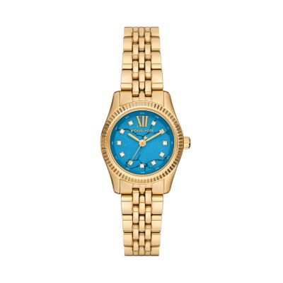 Michael Kors Lexington Three Hand Gold Tone Stainless Steel Watch