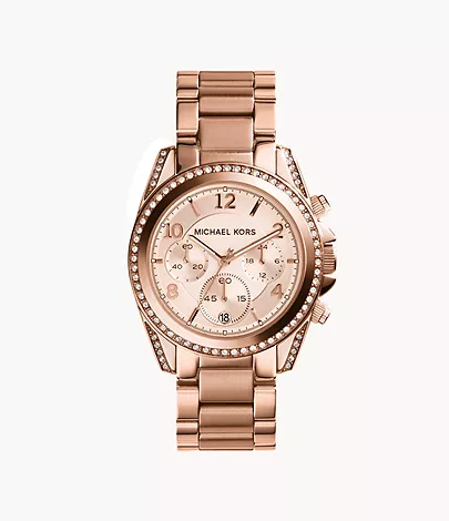 Michael Kors Women's Blair Chronograph Rose Gold-Tone Stainless Steel Watch