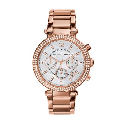 Michael Kors Rose Gold Tone Glitz Parker Watch MK5491 Watch