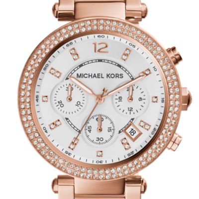 Michael Kors Women's Parker Chronograph Two-Tone Stainless Steel Glitz Watch