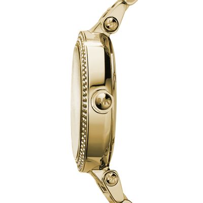 Michael Kors Women's Parker Three-Hand Gold-Tone Stainless Steel Watch