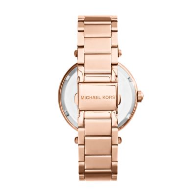 Michael Kors MK4695 - Parker Lux Three Hand Stainless Steel Watch (Rose  Gold Tone) Watches - ShopStyle