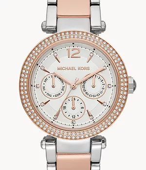 Michael Kors Women's Parker Multifunction Two-Tone Stainless Steel Watch