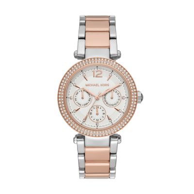 Michael Kors Women s Parker Multifunction Two Tone Steel Watch