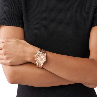 Michael kors ritz outlet rose gold watch