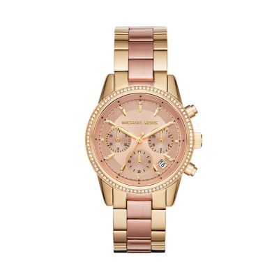 Michael Kors Ritz Chronograph Two-Tone Stainless Steel Watch