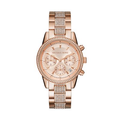 Michael Kors Chronograph Rose Gold-Tone Stainless - MK6485 - Watch Station