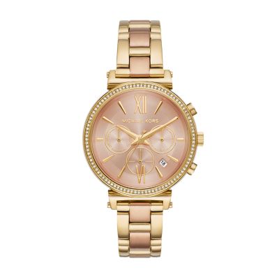 michael kors two tone watch women's