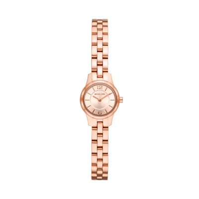 mk runway watch rose gold