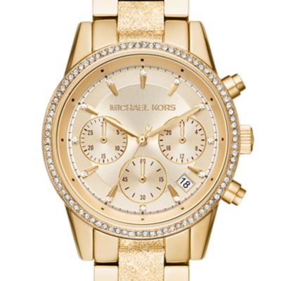 Michael Kors Women's Ritz Chronograph Gold-Tone Stainless Steel Watch