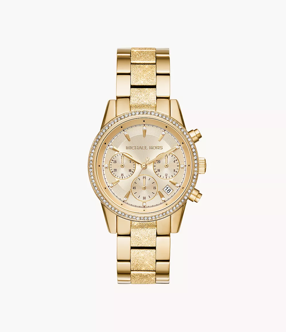 Ups kapsel firkant Michael Kors Women's Ritz Chronograph Gold-Tone Stainless Steel Watch -  MK6597 - Watch Station