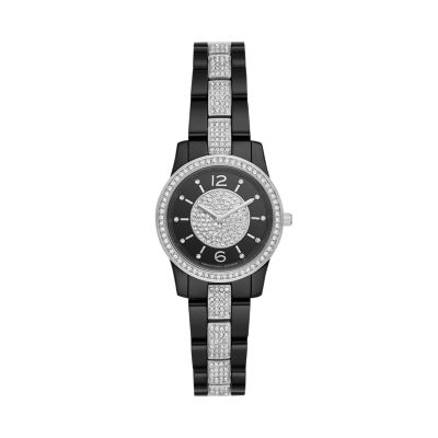 Runway Two-Hand Black Ceramic Watch 