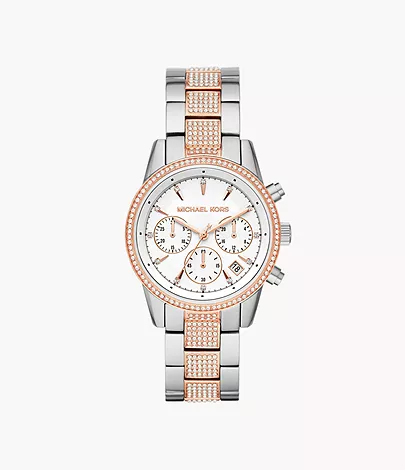 Michael Kors Women's Ritz Chronograph Two-Tone Stainless Steel Watch