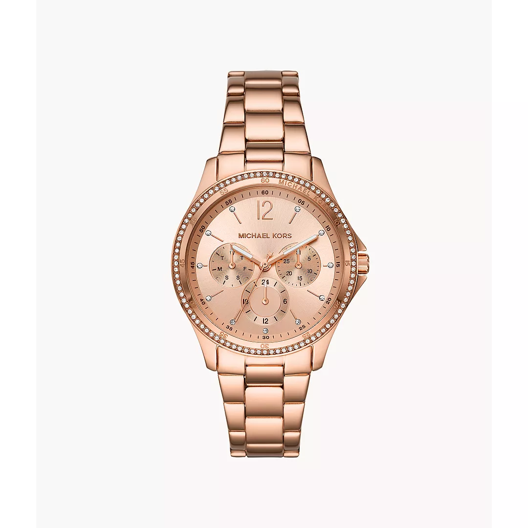 Michael Kors Women's Riley Chronograph Rose Gold-Tone Stainless Steel Watch - Rose Gold