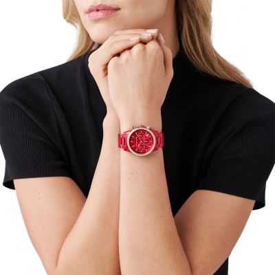Michael Kors Women's Ritz Chronograph Red Steel Watch - MK6665 - Watch  Station