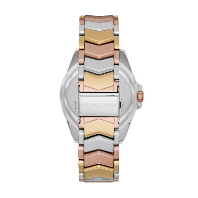 michael kors three tone watch