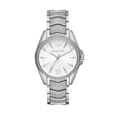 michael kors pave watch silver