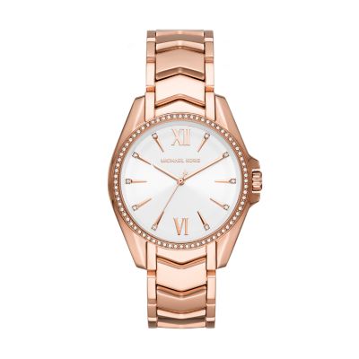 Michael Kors Women's Whitney Three-Hand Rose Gold-Tone Steel Watch