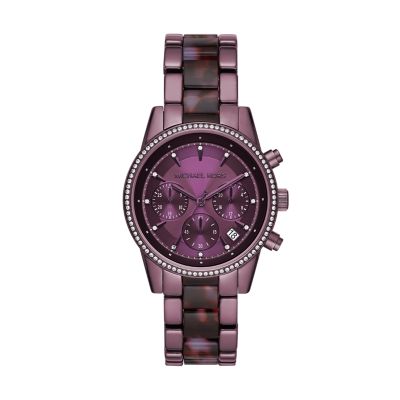 Michael kors watch purple hot sale face