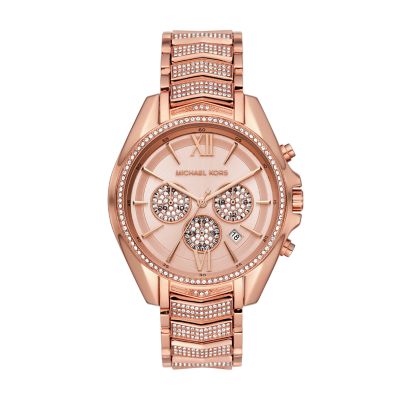 michael kors chronograph watch rose gold