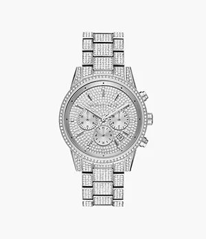 Michael Kors Ritz Three-Hand Glitz Steel Watch