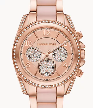 Michael Kors Blair Chronograph Rose Gold-Tone Stainless Steel Watch