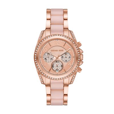 Michael Kors Blair Chronograph Rose Gold Tone Steel Watch MK6763