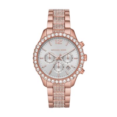 Michael Kors Layton Chronograph Pale Rose Gold Tone Steel Watch