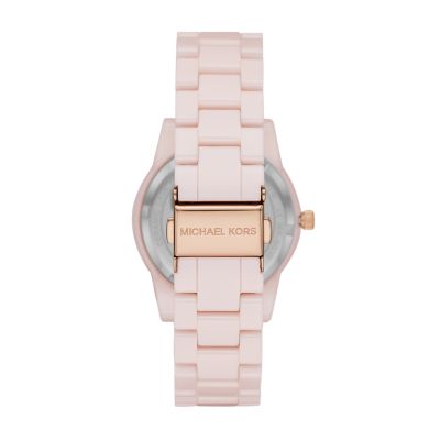 Michael Kors Ritz Three Hand Pink Ceramic Watch MK6838 Watch