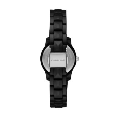 Michael Kors Runway Mercer Three-Hand Black Ceramic Watch - MK6839