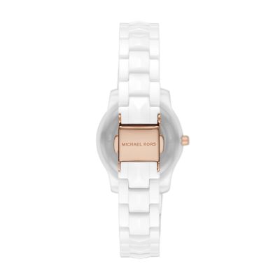 michael kors white runway watch