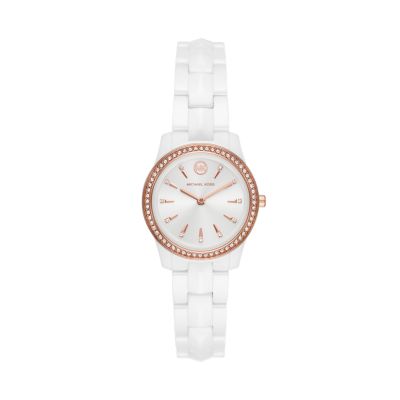 mk white ceramic watch