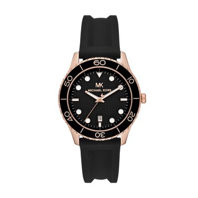 michael kors black silicone watch