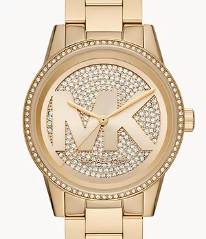 Michael Kors Ritz Three-Hand Gold-Tone Steel Watch