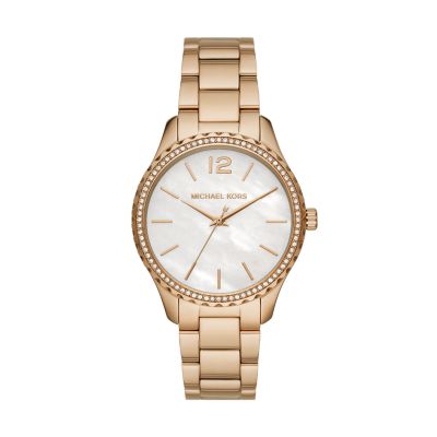 Michael Kors Layton Three-Hand Gold-Tone Steel Watch - MK6870