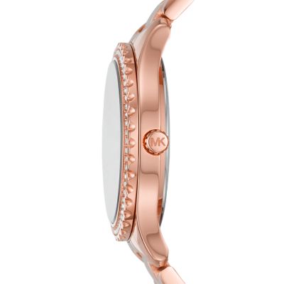 Michael Kors Layton Three-Hand Rose Gold-Tone Stainless Steel