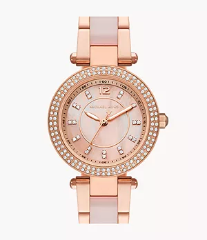 Michael Kors Parker Three-Hand Two-Tone Stainless Steel Watch