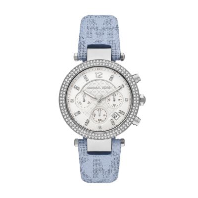 Michael Kors Parker Chronograph Pale Blue PVC Watch - MK6936 - Watch Station