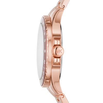 Michael Kors Kenly Three-Hand Rose Gold-Tone Stainless Steel Watch